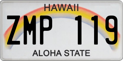HI license plate ZMP119