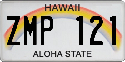 HI license plate ZMP121