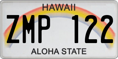HI license plate ZMP122