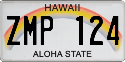 HI license plate ZMP124