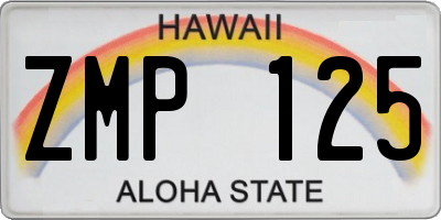 HI license plate ZMP125
