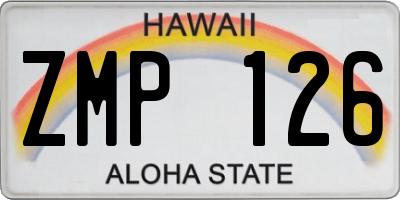 HI license plate ZMP126