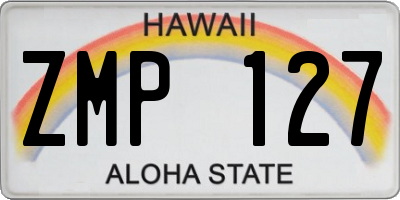 HI license plate ZMP127
