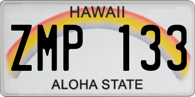 HI license plate ZMP133