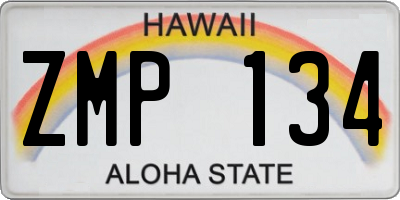 HI license plate ZMP134