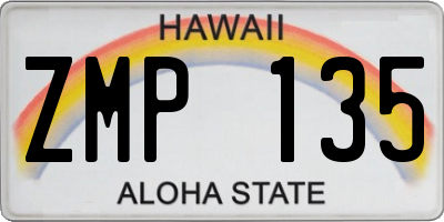 HI license plate ZMP135