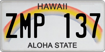 HI license plate ZMP137