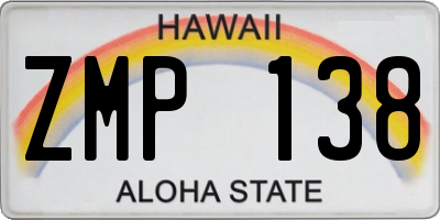 HI license plate ZMP138