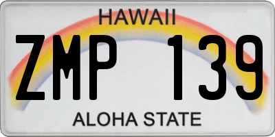 HI license plate ZMP139