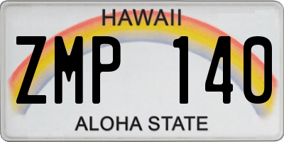 HI license plate ZMP140