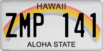 HI license plate ZMP141