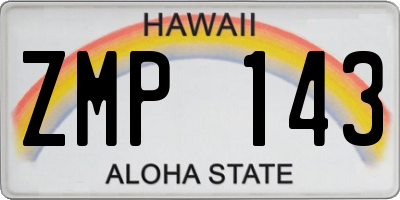 HI license plate ZMP143