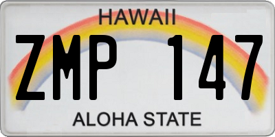 HI license plate ZMP147