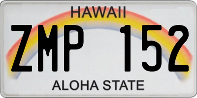 HI license plate ZMP152