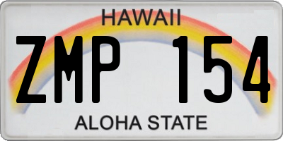 HI license plate ZMP154