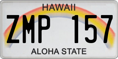 HI license plate ZMP157