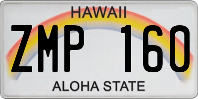 HI license plate ZMP160