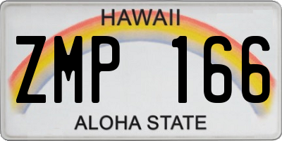 HI license plate ZMP166