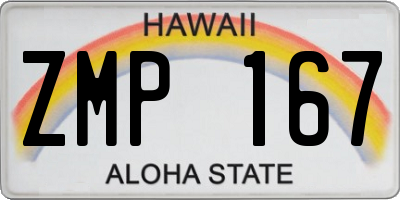 HI license plate ZMP167