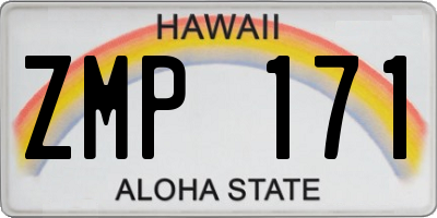 HI license plate ZMP171