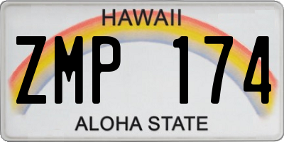 HI license plate ZMP174