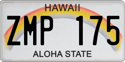 HI license plate ZMP175