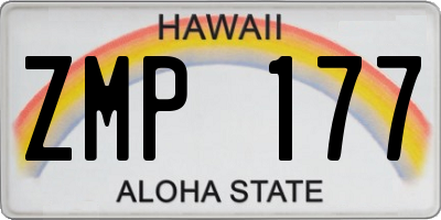 HI license plate ZMP177