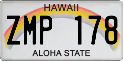 HI license plate ZMP178