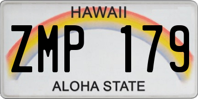 HI license plate ZMP179