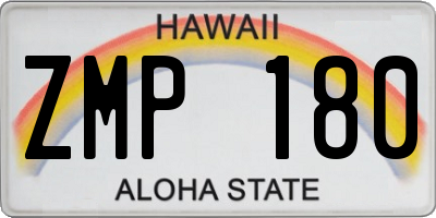 HI license plate ZMP180