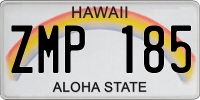 HI license plate ZMP185
