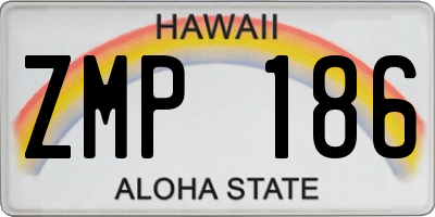 HI license plate ZMP186