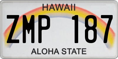 HI license plate ZMP187