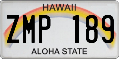 HI license plate ZMP189