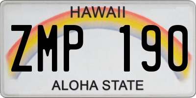 HI license plate ZMP190