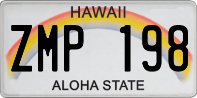 HI license plate ZMP198