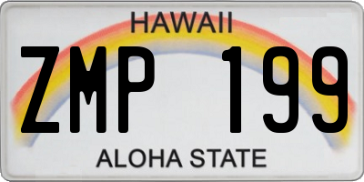 HI license plate ZMP199
