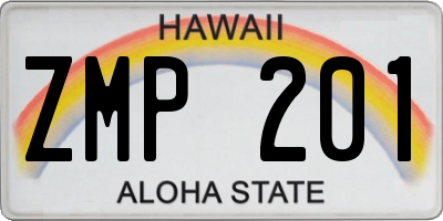 HI license plate ZMP201