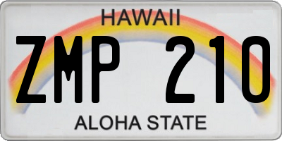 HI license plate ZMP210