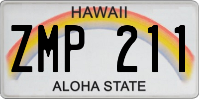 HI license plate ZMP211