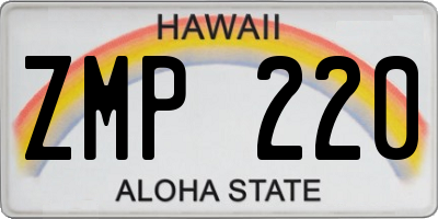 HI license plate ZMP220