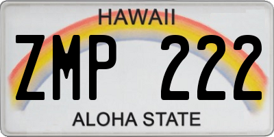 HI license plate ZMP222