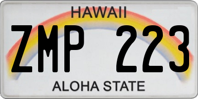 HI license plate ZMP223