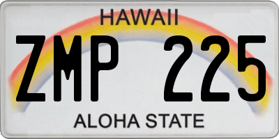 HI license plate ZMP225