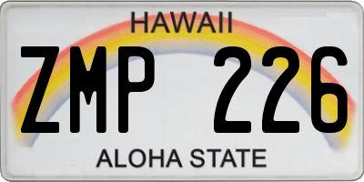 HI license plate ZMP226