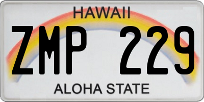 HI license plate ZMP229