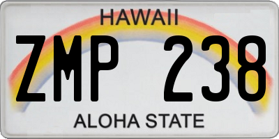 HI license plate ZMP238