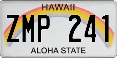 HI license plate ZMP241