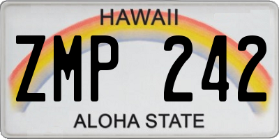 HI license plate ZMP242