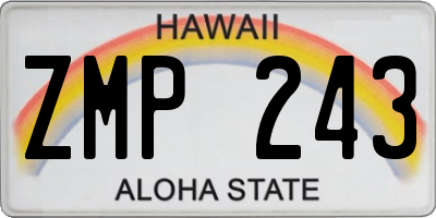 HI license plate ZMP243